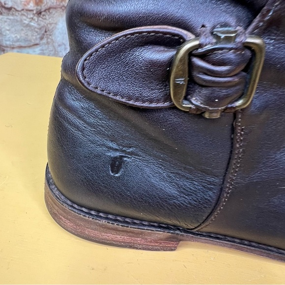 FRYE Brown Leather Paige Tall Buckle Boots, 6.5B - Picture 3 of 14